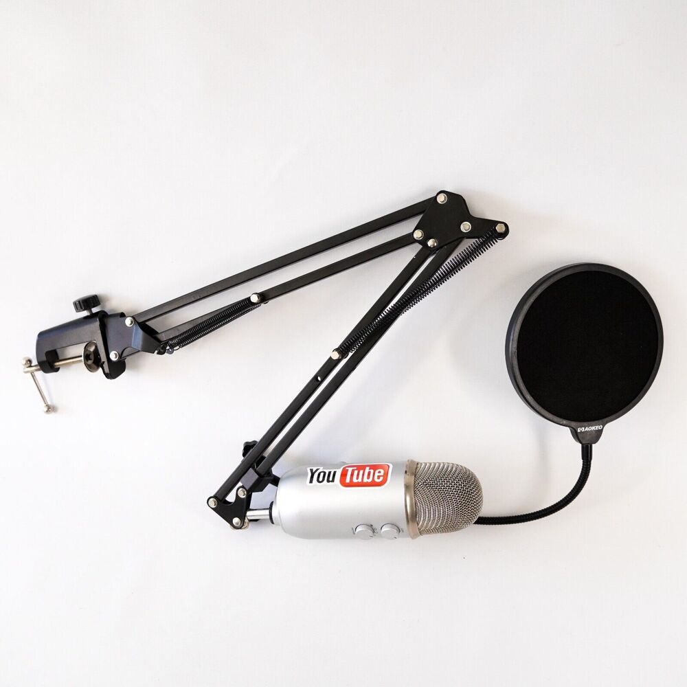 Blue Yeti USB Professional Microphone Mic Pop Filter Extendable Arm Table Clamp